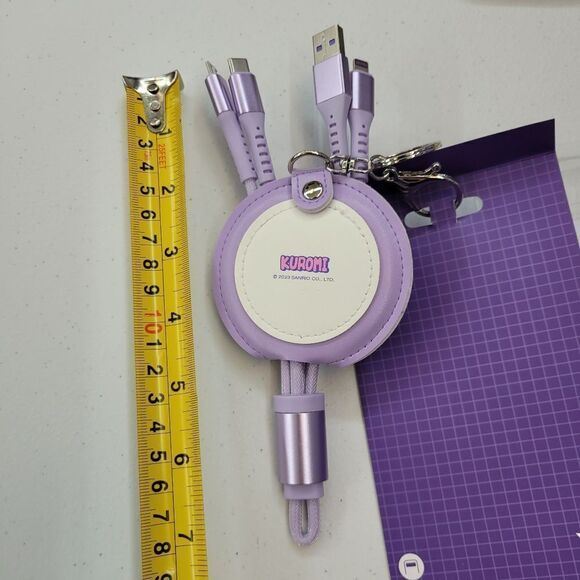 Brand New Sanrio Kuromi 3 in 1 Charging Cable With Mirror - Picture 9 of 9